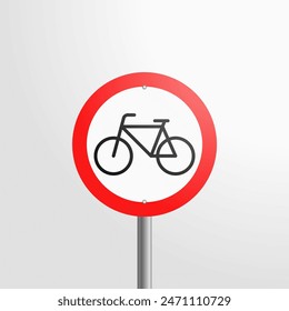 Señal de solo bicicleta: Ilustración vectorial de una señal de tráfico que indica la circulación exclusiva de la bicicleta