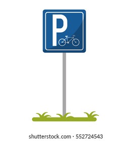 Bycicle Road Sign Parking