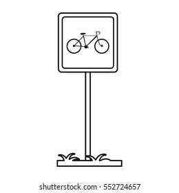 bycicle road sign parking post linear