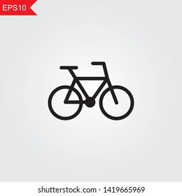 Bycicle Simple Black Icon. Vector Illustration Eps10.