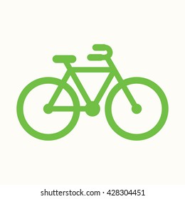 Bycicle Sport Bike Green White Eco Ecology Simple Icon