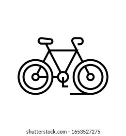 Bycicle Trip Line Icon, Concept Sign, Outline Vector Illustration, Linear Symbol.