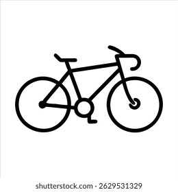 Bycycle object icon design black and white with bold outline 