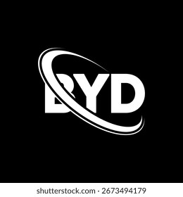 BYD logo. BYD letter logo design. Initials BYD logo linked with circle and uppercase monogram logo. BYD typography for technology, business and real estate brand.