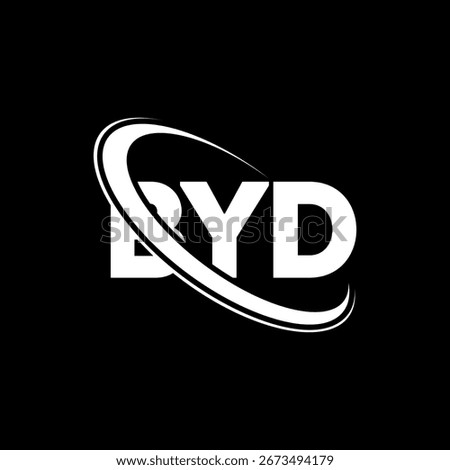 BYD logo. BYD letter logo design. Initials BYD logo linked with circle and uppercase monogram logo. BYD typography for technology, business and real estate brand.