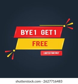 Bye 1 Get 1 discount sale offer template design

