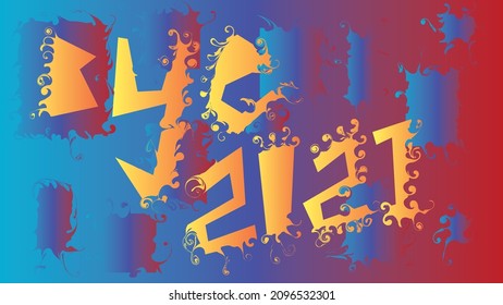 Bye 2021 abstrakte Hintergrundbilder. 2022 Neue Jahreswallpaper. 4k Vektorkunst.
