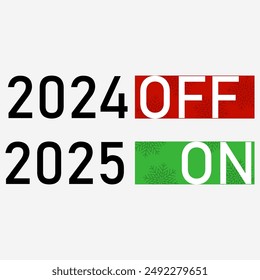 Bye 2024 Hello 2025 Vector illustration