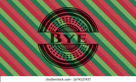 Bye christmas emblem background. Vector Illustration. Detailed.