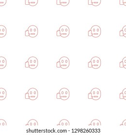 bye emot icon pattern seamless white background. Editable line bye emot icon. bye emot icon pattern for web and mobile.