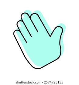 Bye Hand color shadow thinline icon , vector, pixel perfect, illustrator file