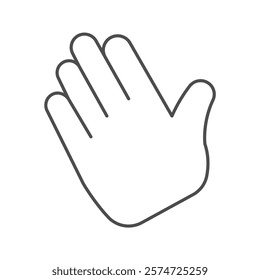 Bye Hand thinline icon , vector, pixel perfect, illustrator file