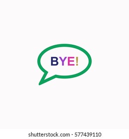 Bye  icon Vector design. Colored illustration.