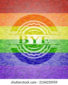 Bye lgbt colors emblem. Vector Illustration. Mosaic. 
