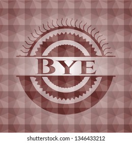 Bye red seamless geometric badge.
