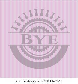 Bye retro style pink emblem