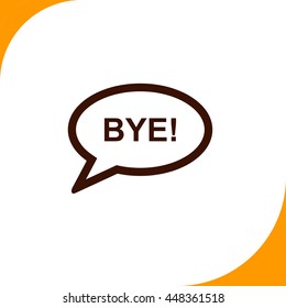 Bye sign. Brown icon on white background