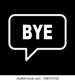 BYE speech bubbles.