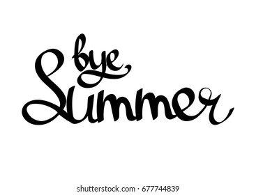 bye Summer, isolated lettering, words design template, vector illustration