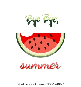 Bye Bye summer watermelon vector