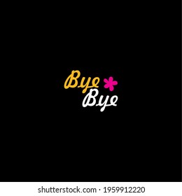 Bye Bye typography slogan with cute cartoon flat sleeping teddy bear for t shirt printing, apparel tee graphic design.