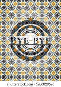 Bye-bye arabesque style emblem. arabic decoration.
