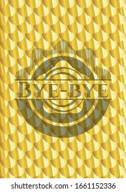 Bye-bye golden emblem. Scales pattern. Vector Illustration. Detailed.