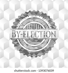 By-election grey emblem with geometric cube white background