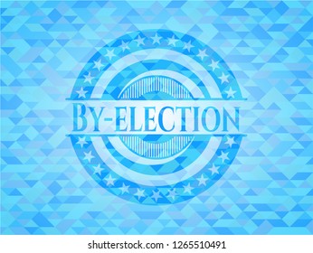 By-election light blue emblem with triangle mosaic background