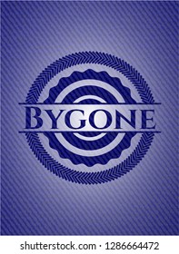Bygone emblem with denim texture