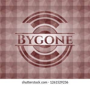 Bygone red emblem with geometric pattern. Seamless.