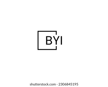 BYI Letter Initial Logo Design Vector Illustration