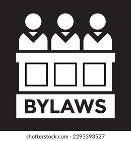 bylaws, panel of judges icon, vector illustration