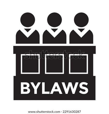 bylaws, panel of judges icon, vector illustration