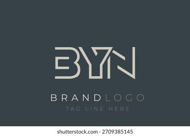 BYN abstract letter logo design. Modern Business Logo Design With Abstract Typography and Contemporary Style
