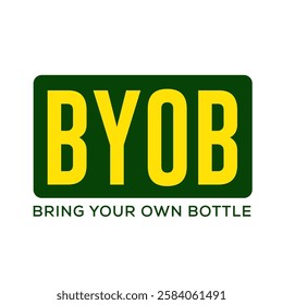 BYOB icon vector button for invitation flyers and posters