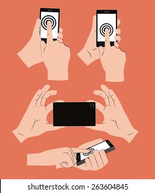 Byod design over orange background, vector illustration