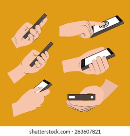 Byod design over orange background, vector illustration