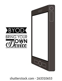 Byod design over white background, vector illustration
