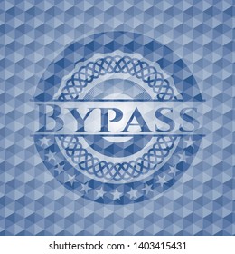 Bypass blue polygonal badge. Vector Illustration. Detailed.