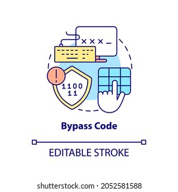 Bypass code concept icon. User authentication abstract idea thin line illustration. Verification passcode. Security and safety. Vector isolated outline color drawing. Editable stroke