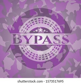 Bypass pink on camouflage pattern. Vector Illustration. Detailed.