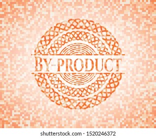 By-product orange mosaic emblem with background