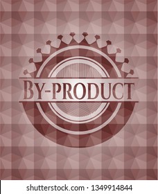 By-product red badge with geometric pattern. Seamless.
