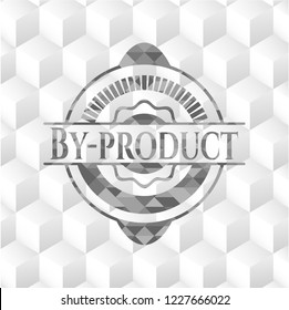 By-product retro style grey emblem with geometric cube white background