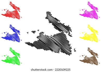 Byron and Lord island (Western Australia, Commonwealth of Australia, Buccaneer Archipelago, Indian Ocean) map vector illustration, scribble sketch map