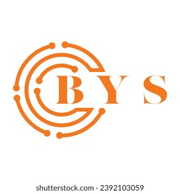 Diseño de letras BYS. Diseño del logotipo de la tecnología de letras BYS sobre fondo blanco. Diseño del logotipo de BYS Monogram para emprendedores y empresas