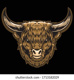 diseño de mascota del logotipo de cabeza de bysonn