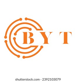 BYT letter design. BYT letter technology logo design on white background. BYT Monogram logo design for entrepreneur and business