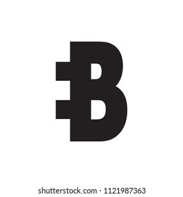 Byte coin cryptocurrency block chain icon.